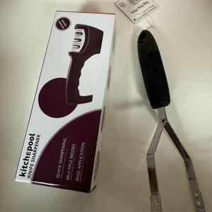 4 in 1 Kitchen Knife accessories:3 stage knife sharpener and Potato masher